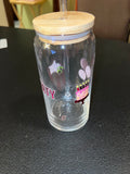 Custom Floral Glass Cup